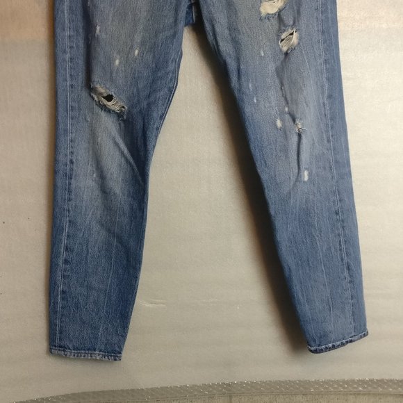 Levi's 501 Wedgie Straight Button Fly HighRise Blue Jean- PARTNER IN CRIME 28w - Picture 11 of 13
